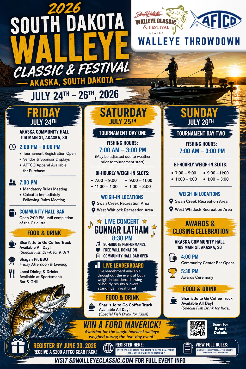 2026 SD Walleye Classic & Festival Schedule of Events